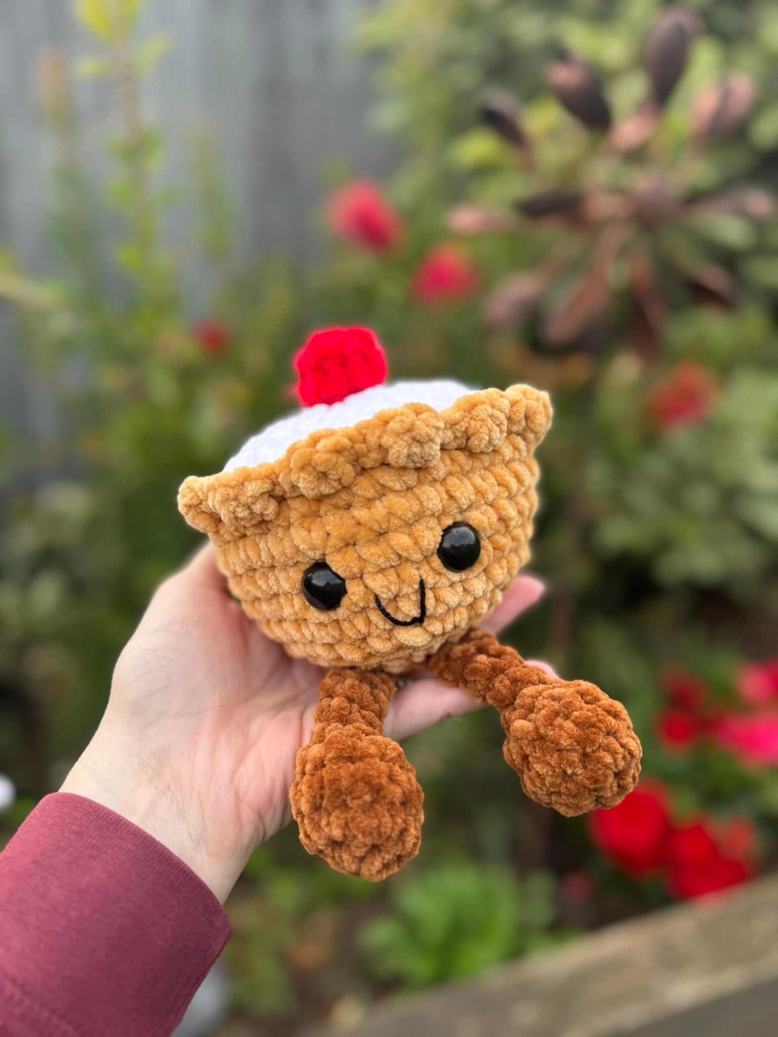 Crochet Cherry Bakewell Plush
