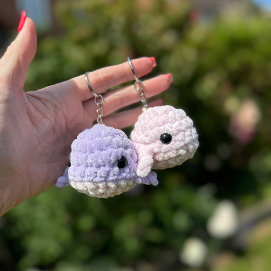 Plush Crochet Whale Keychain – Handmade Amigurumi Whale Bag Charm
