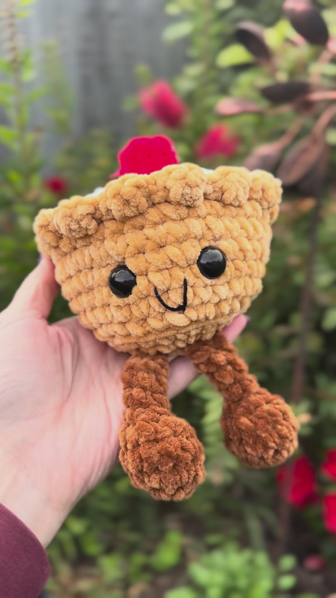 Crochet Cherry Bakewell Plush