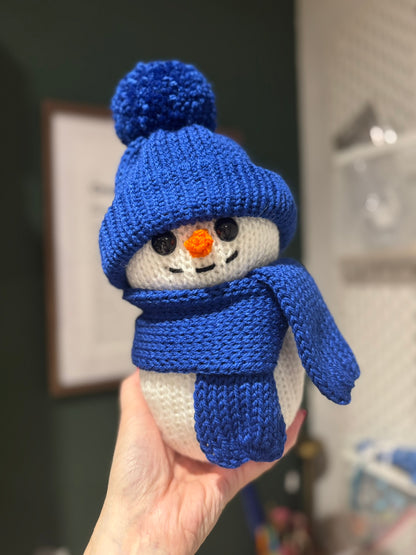 Blue Knitted Snowman