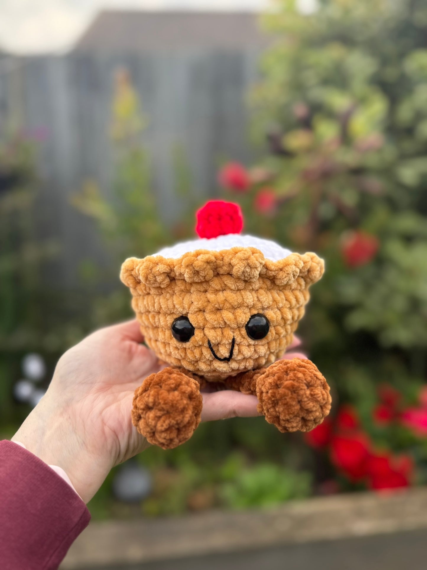 Crochet Cherry Bakewell Plush