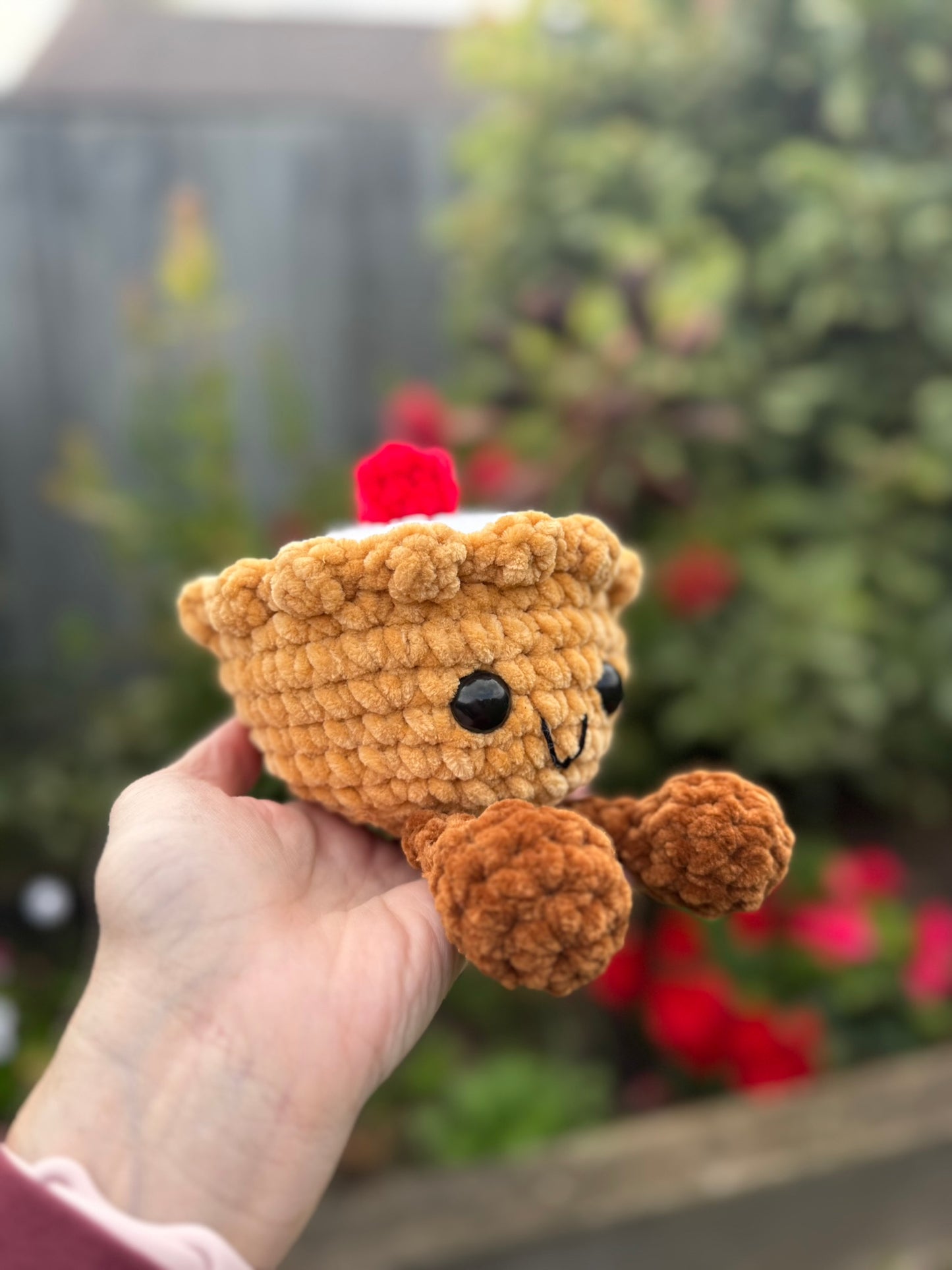 Crochet Cherry Bakewell Plush