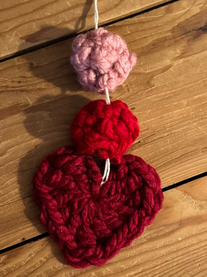 Crochet Heart Bunting - In beautiful pinks.
