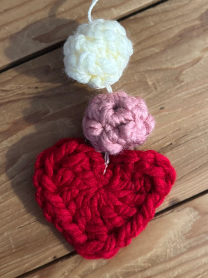 Crochet Heart Bunting - In beautiful pinks.