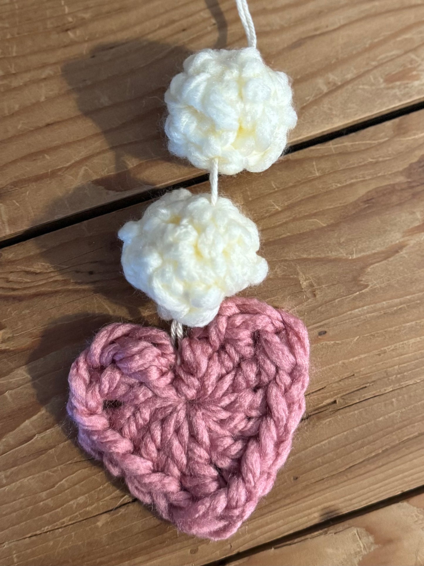 Crochet Heart Bunting - In beautiful pinks.