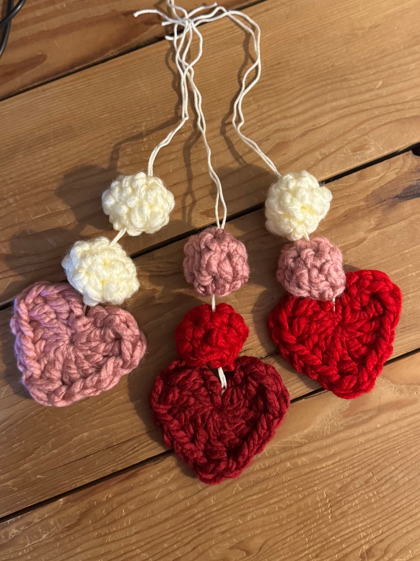 Crochet Heart Bunting - In beautiful pinks.