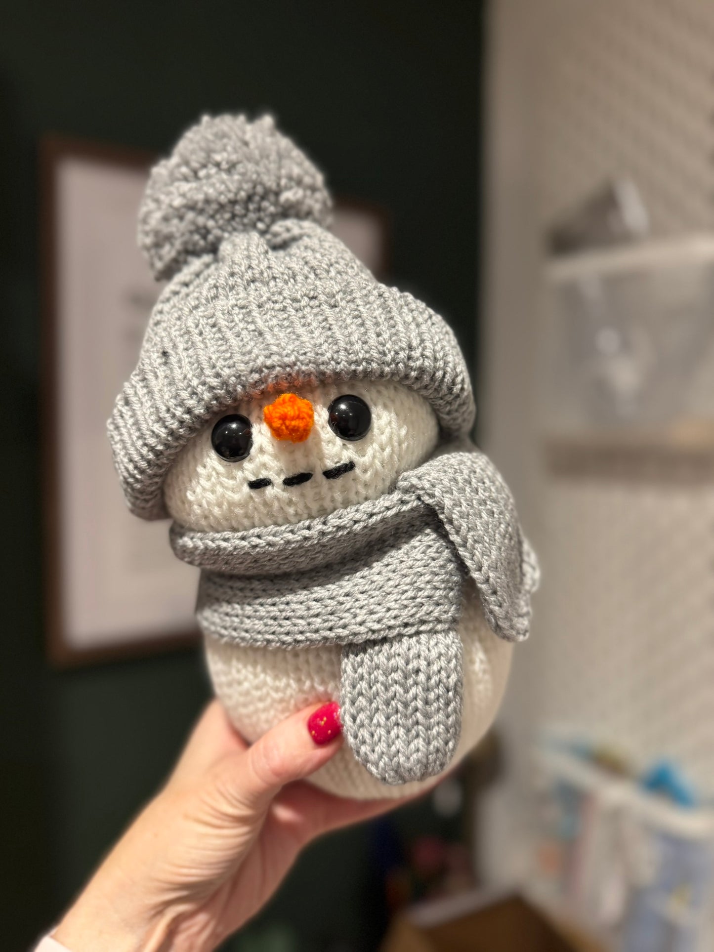 Grey Knitted Snowman