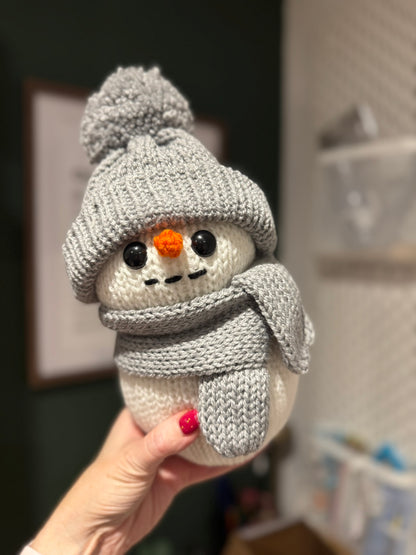 Grey Knitted Snowman