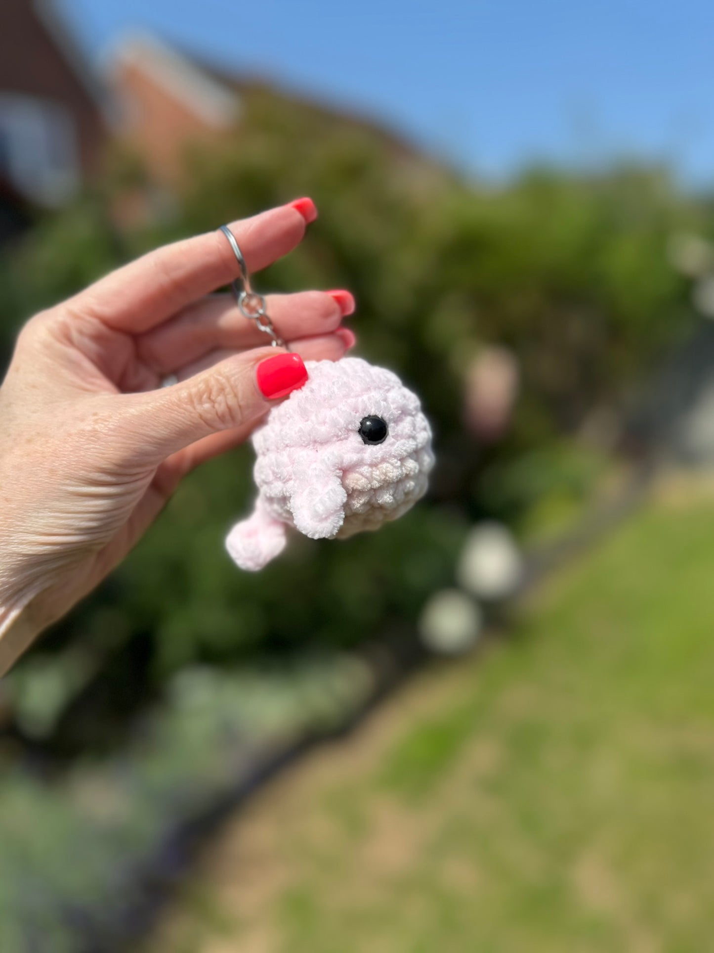 Plush Crochet Whale Keychain – Handmade Amigurumi Whale Bag Charm