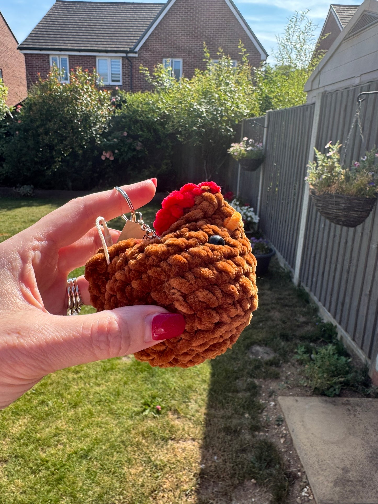 Plush Chicken Keychain