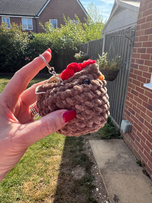 Plush Chicken Keychain