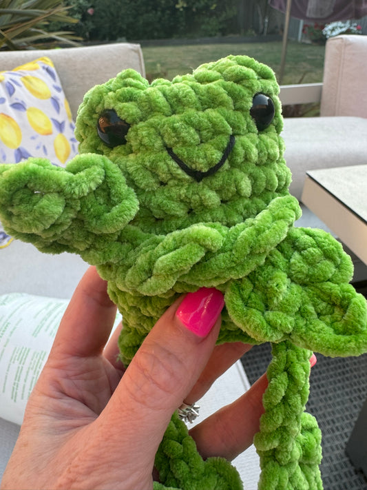 Green Crochet Leggy Frogs - Mint or Green