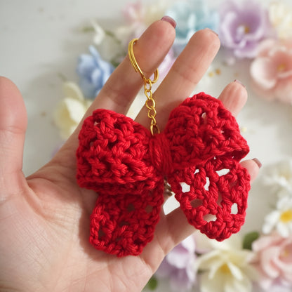 Crochet Bow Keychain