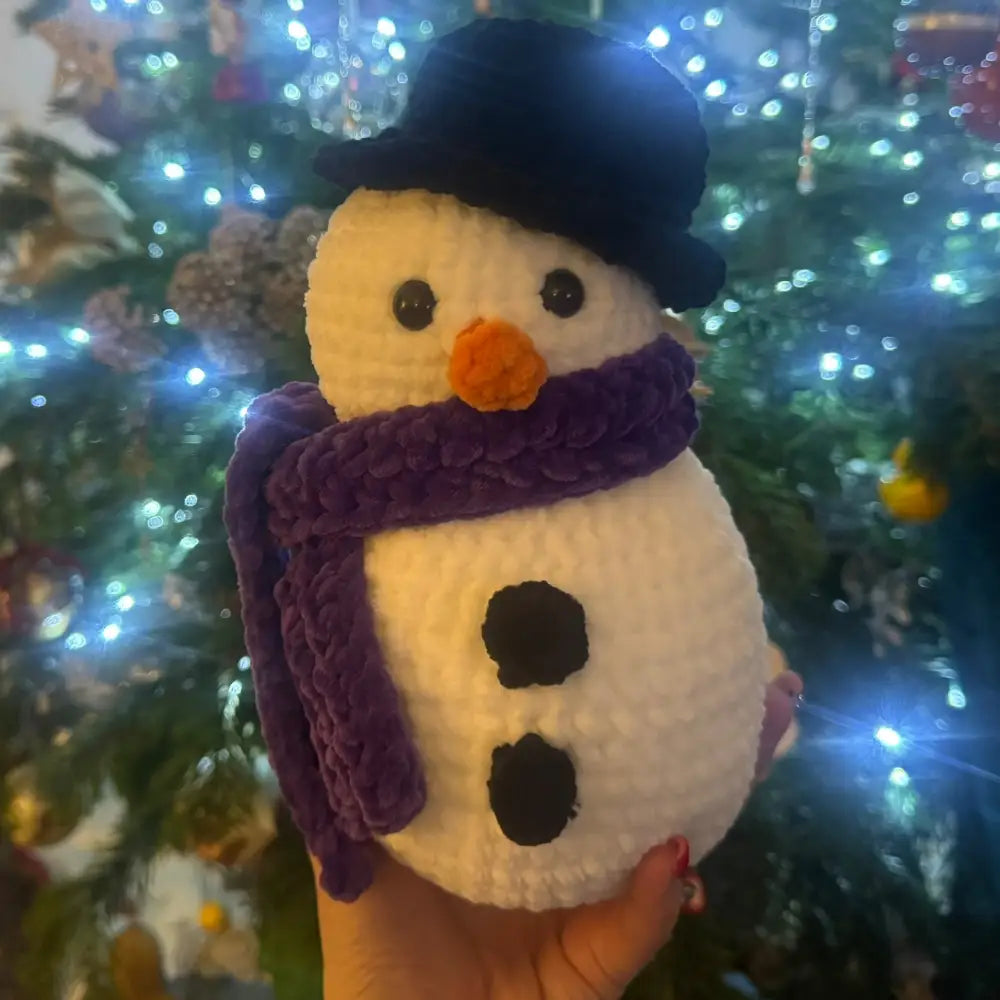 Christmas Crochet Snowman - Purple - CHRISTMAS ITEM