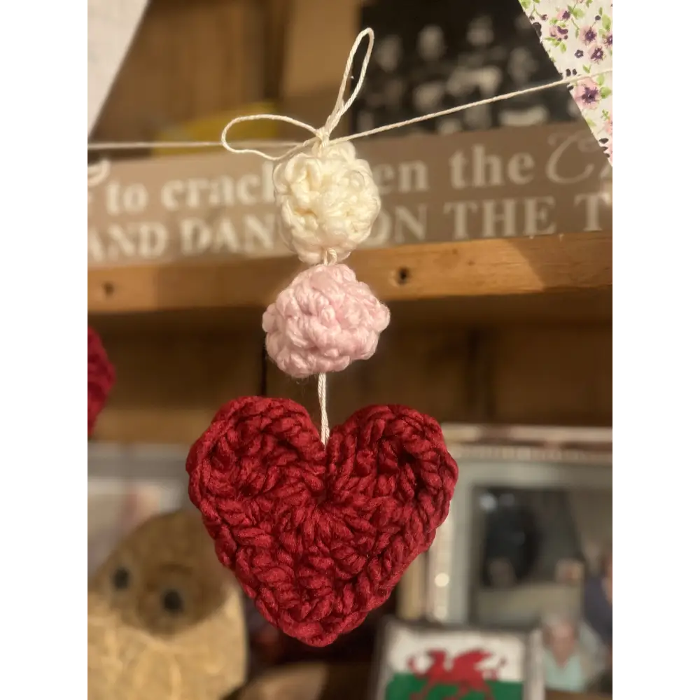 Crochet Heart Bunting - HOME DECOR