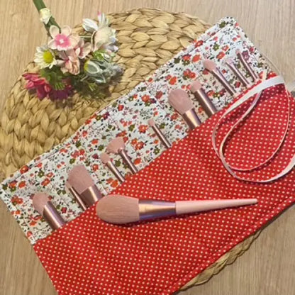 Handmade Makeup Brush Holder with Soft Brush Set - GIFT