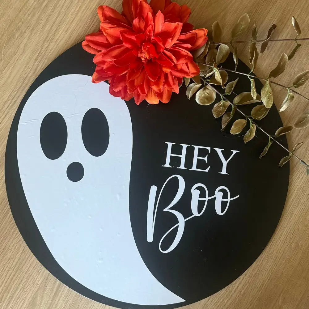 Hey Boo! Halloween door hanger / sign / wreath - HOME DECOR