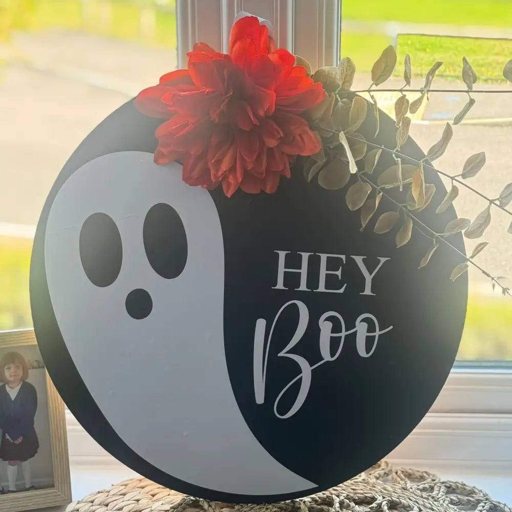 Hey Boo! Halloween door hanger / sign / wreath - HOME DECOR