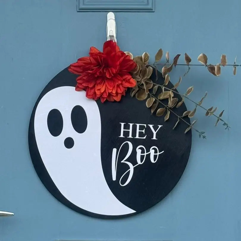 Hey Boo! Halloween door hanger / sign / wreath - HOME DECOR