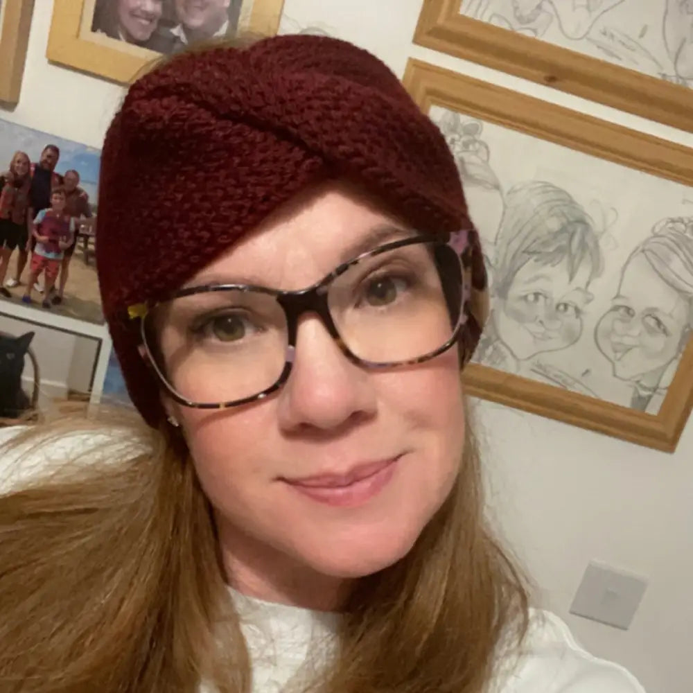 Knitted Burgandy / Wine twisted Ear Warmer - EARWARMER