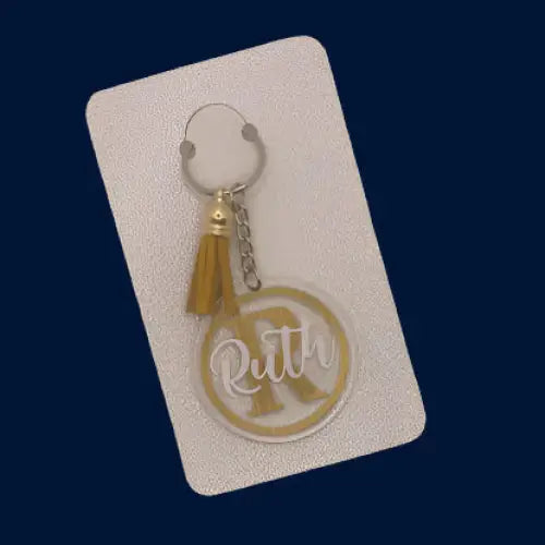 Personalised Monogram Keychain - Gold or Silver - Gold / White - KEYCHAIN