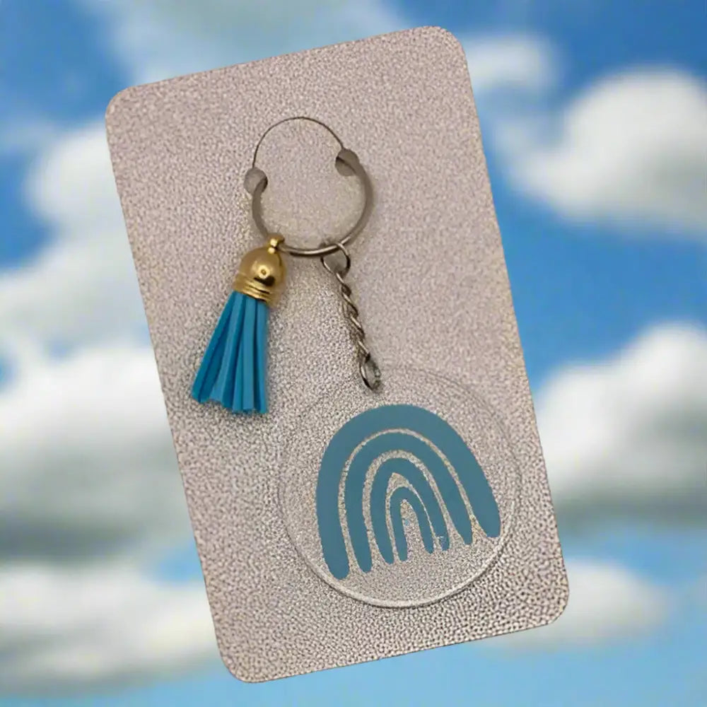 Personalised Rainbow or Shape Keychain with Tassel - KEYCHAIN