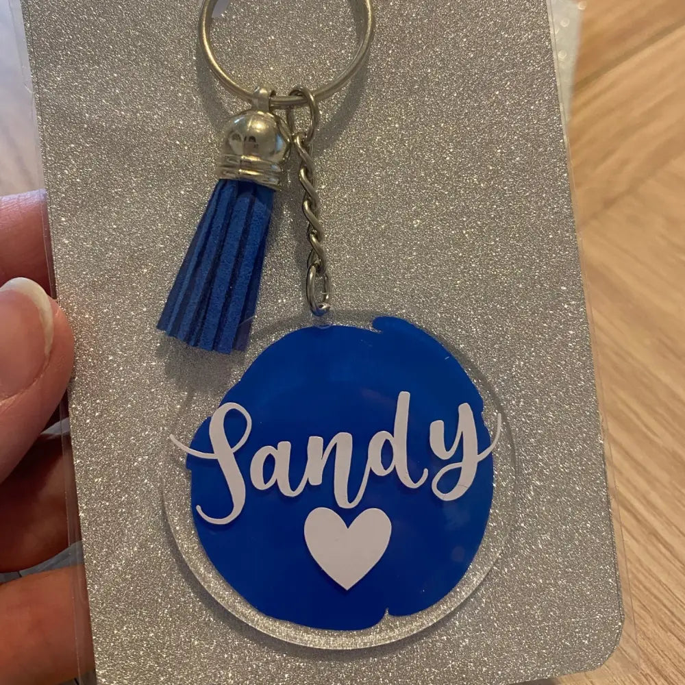 Personalised Rainbow or Shape Keychain with Tassel - KEYCHAIN