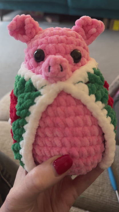 Pigs in Blankets - Cute pink pig with blanket