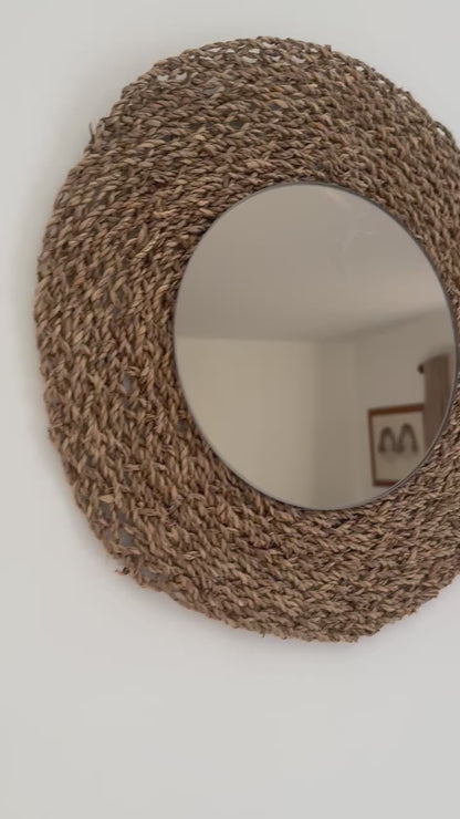 Single or set of 4 Natural wall mirrors for decor.