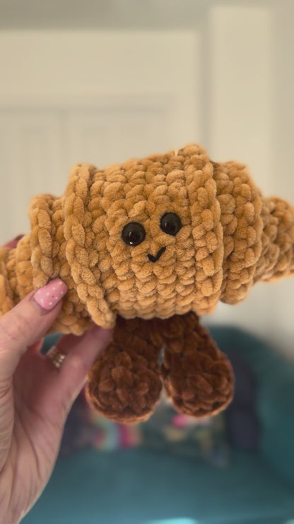 Crochet Croissant with legs cute plush