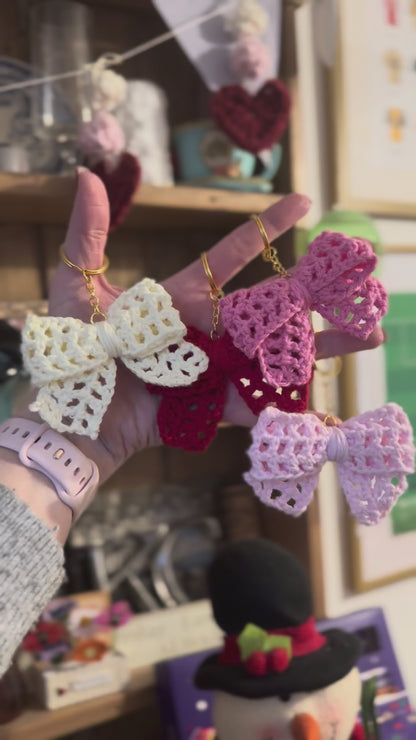 Crochet Bow Keychain