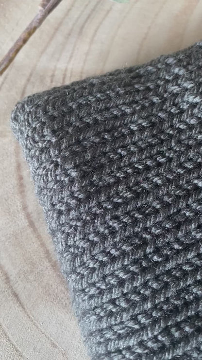 Ladies / Adult Grey Knitted Hat with Faux Fur Pom