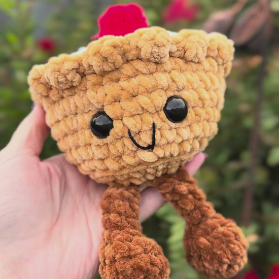 Crochet Cherry Bakewell Plush