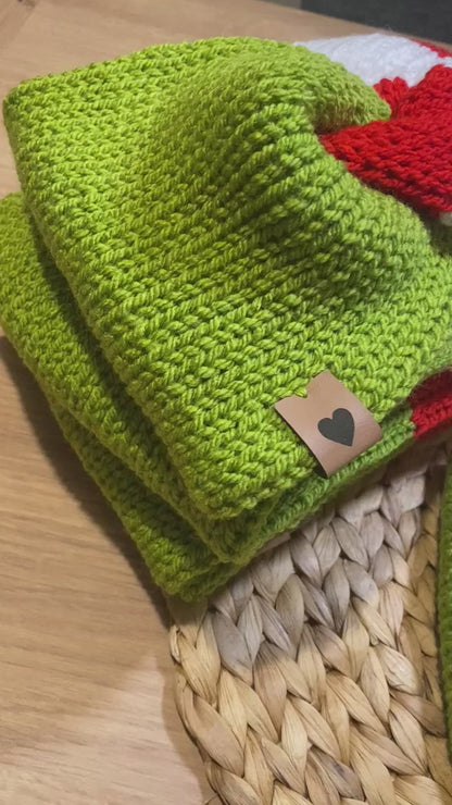 Twisted knitted headband / Ear Warmers three colours. "You are a mean one Mr Grinch!"