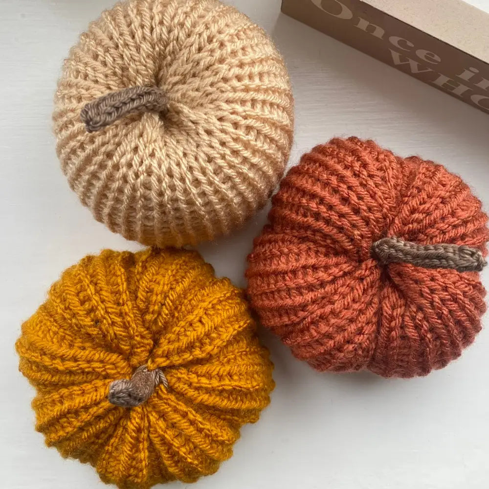 Set of Three Crochet Pumpkins - GIFT DECOR