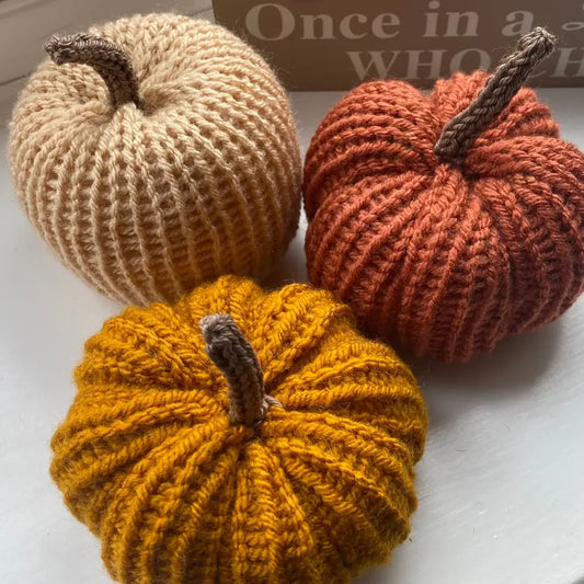 Set of Three Crochet Pumpkins - GIFT DECOR