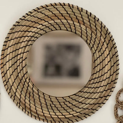 Single or set of 4 Natural wall mirrors for decor. - HOME DECOR