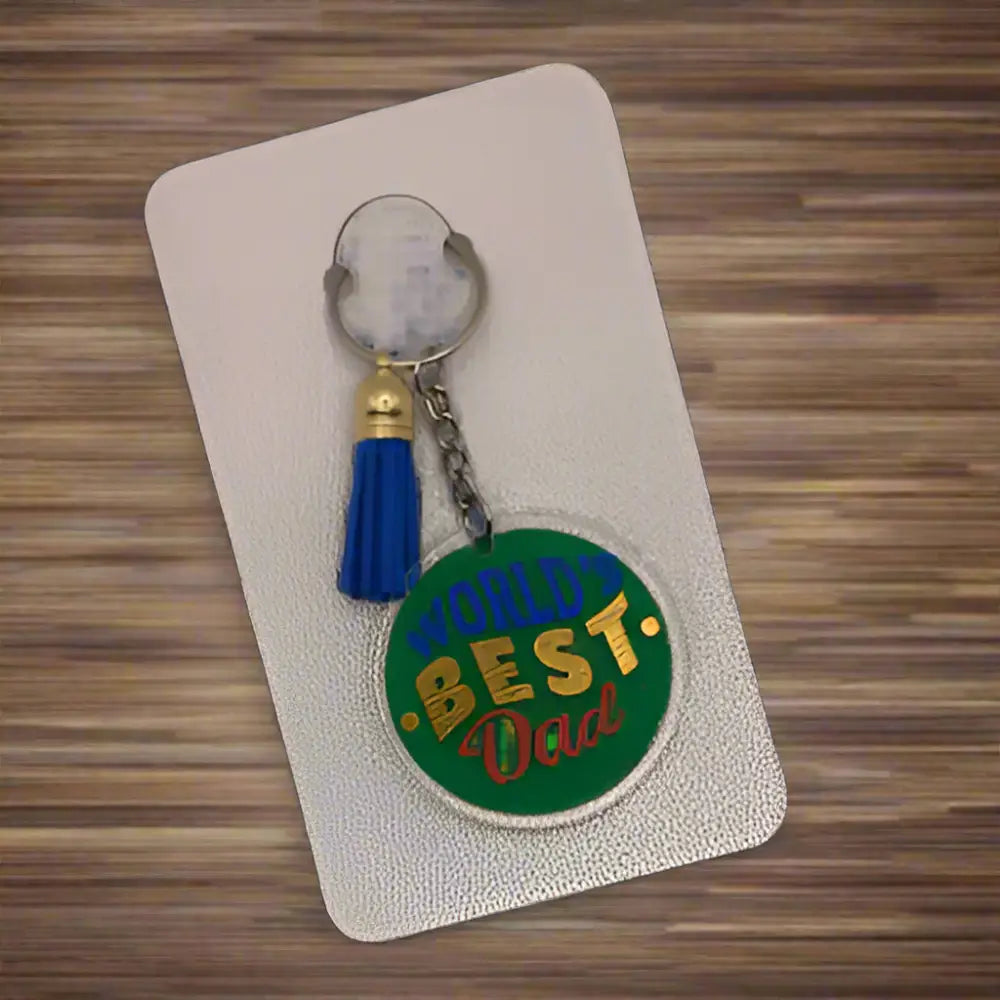 Super Mum or World’s Best Dad Keychain - Worlds Best Dad - KEYCHAIN