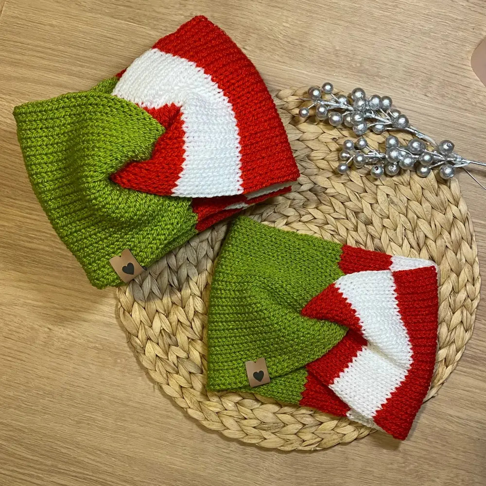 Twisted knitted headband / Ear Warmers three colours. ’You are a mean one Mr Grinch!’ - EARWARMER