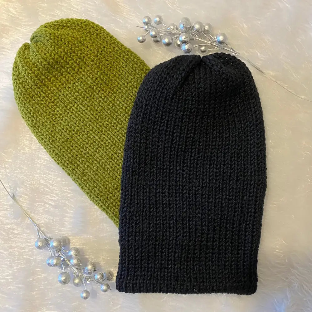 Unisex / Mens Large Beanie - Double lined - WINTER HAT KNITTED